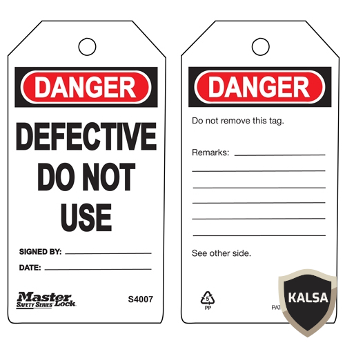 Master Lock S4007 Guardian Extreme Safety Tags - PT. KALSA Triapsara Utama