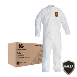 Kimberly Clark 46003 Size L A30 KleenGuard Breathable Particle and Light Splash Protection Coverall