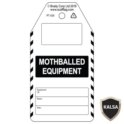 306752 Black on White Process Tags Mothballed Equipment Brady - PT ...