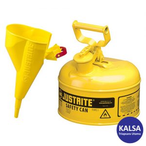 Justrite 7110210 Type I Yellow Larger Capacity Trigger Safety Container